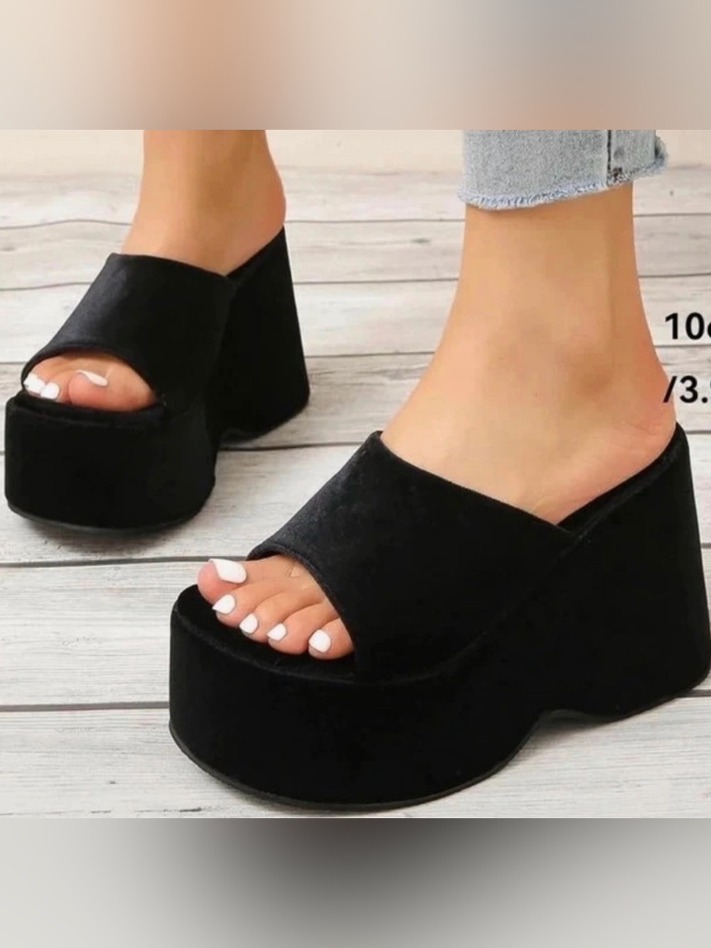 Chunky y2k black platform wedges